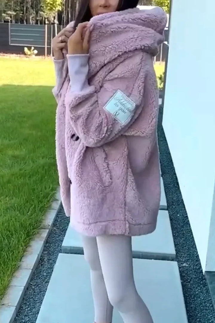 Sabrina - Damen Plüsch Kapuzenjacke