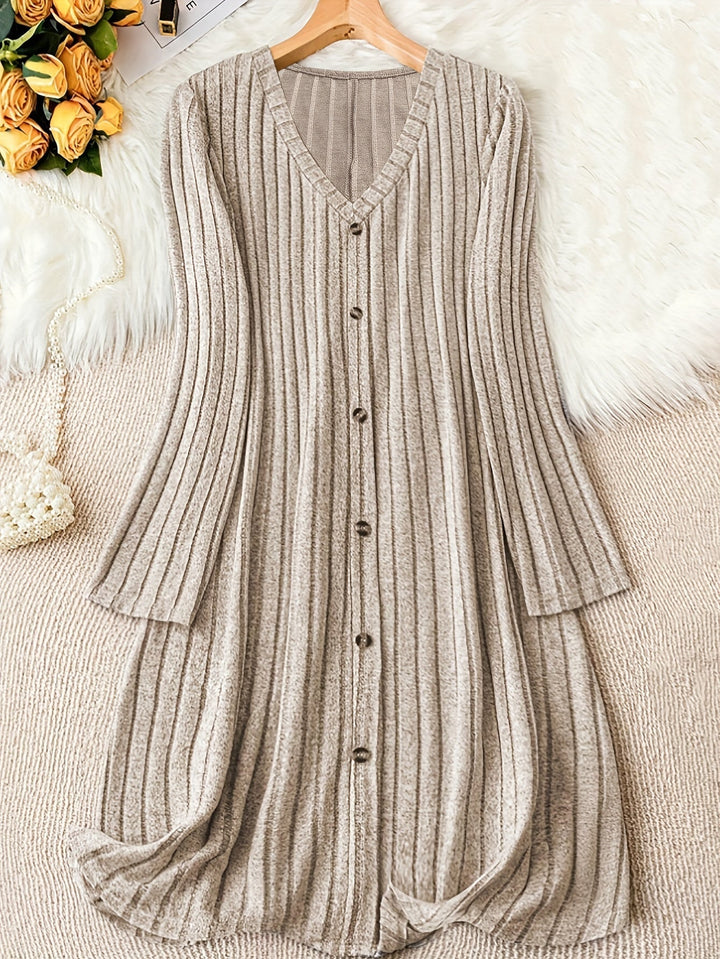 Madelyn™ - Zeitloses Plus-Size Rippknopfkleid