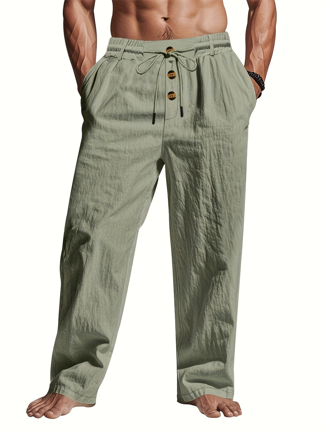 Larry - Leinen-Hosen mit Kordelzug