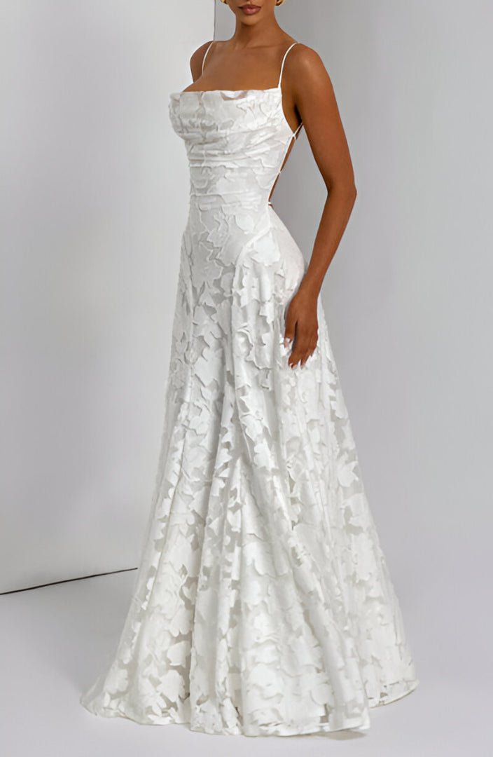Francisa™ | Damen Lange Spitzen-Corsagenkleid