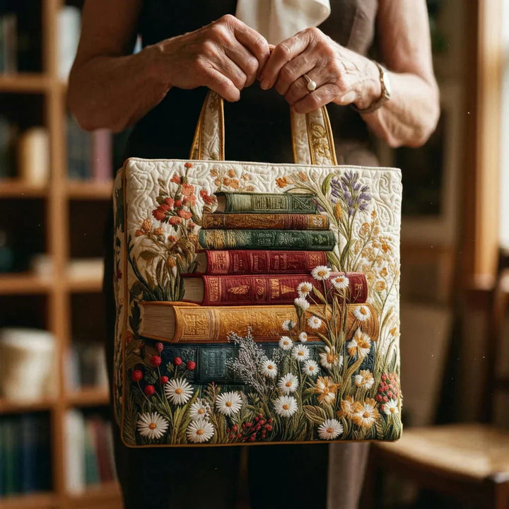 Handgefertigte Stepp-Tasche - Blumenmuster