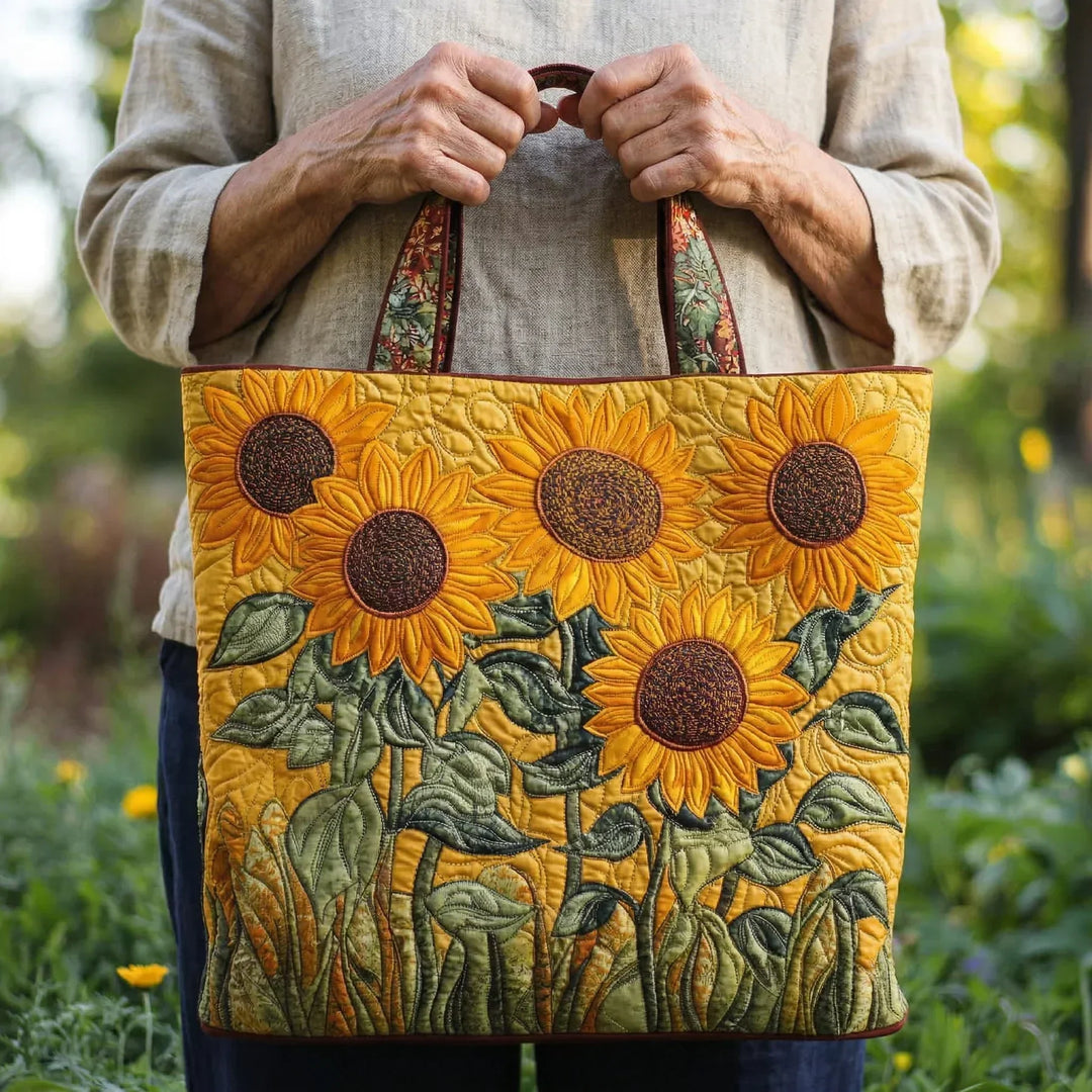 Klassische Stepp-Tasche - Sonnenblumen