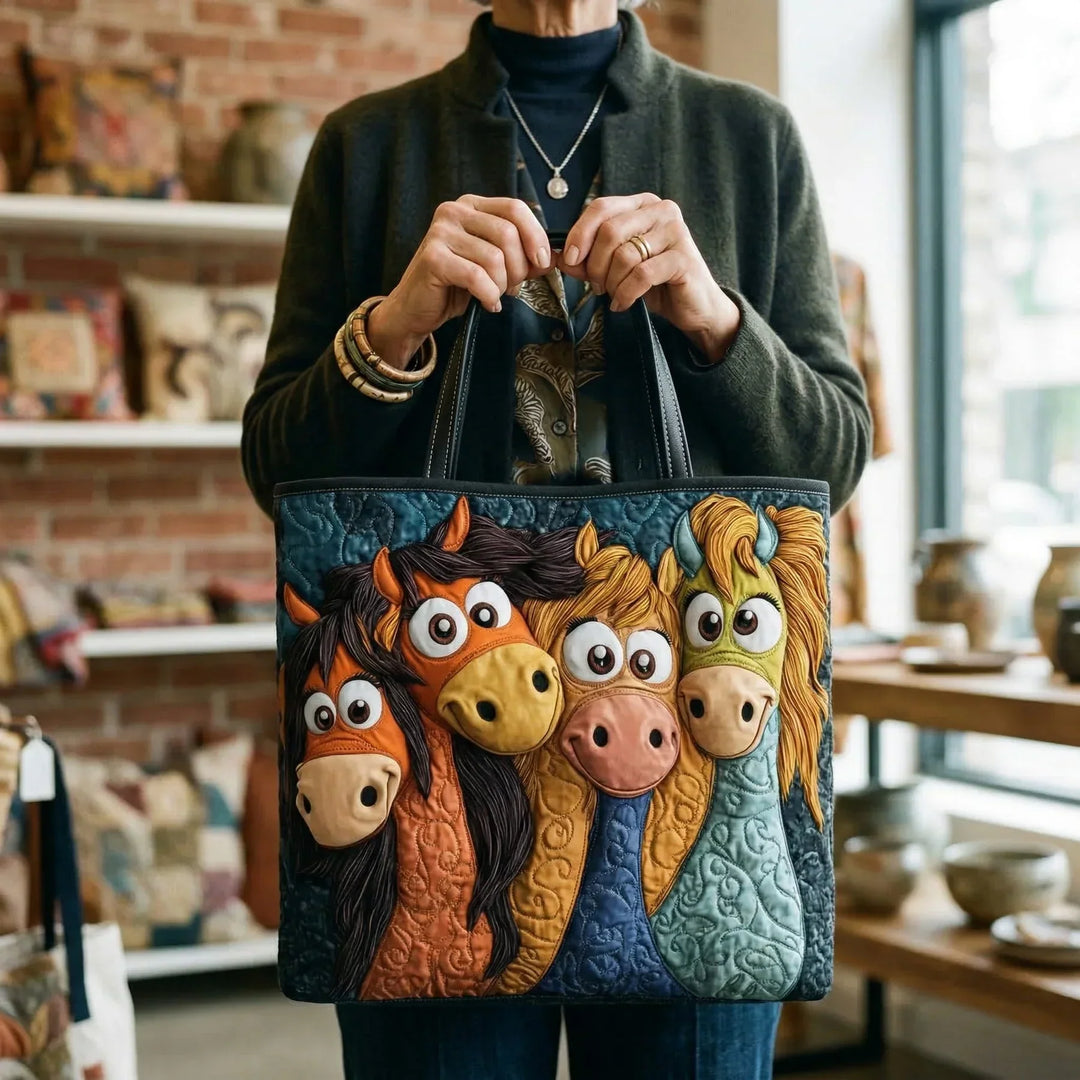 Handgefertigte Tasche - Lustige Ponys