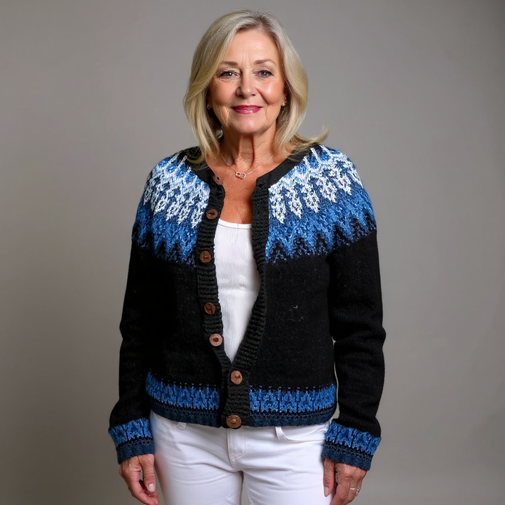 Helen | Vintage Handgefertigter Isländischer Cardigan