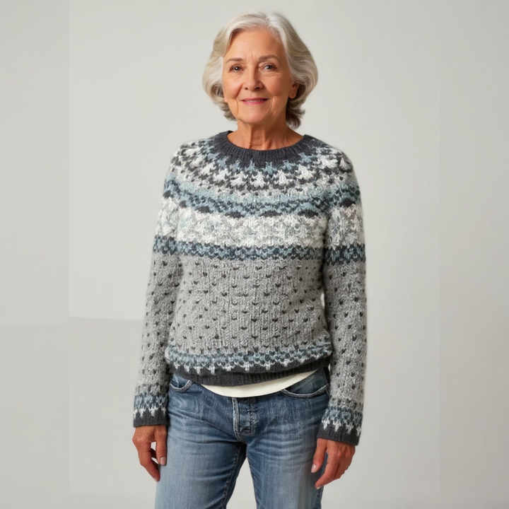 Amelia | Vintage Handgefertigter Isländischer Pullover