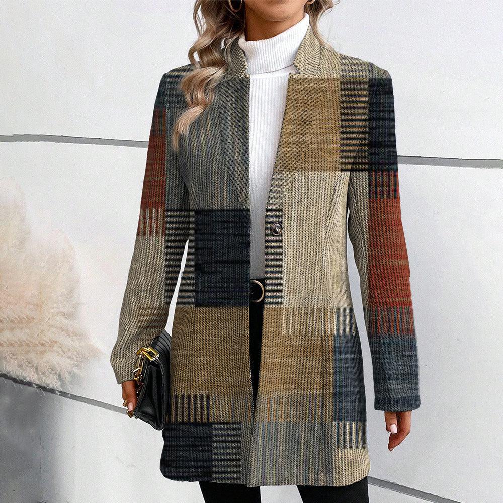 Beatrix Women's Elegant Patterned Blazer Coat