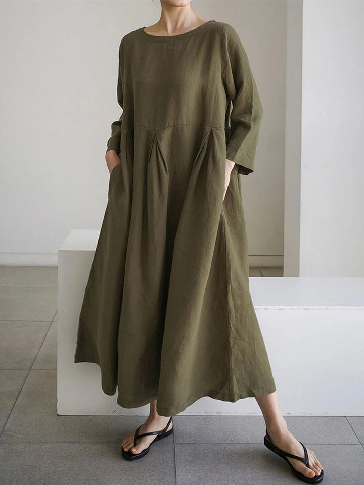 Ella - Lockeres Leinenkleid mit Seitentaschen