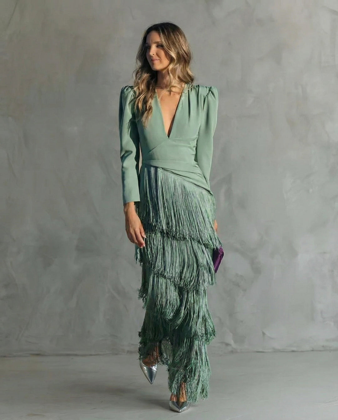 Clara | Schickes Kleid mit Fransenärmeln