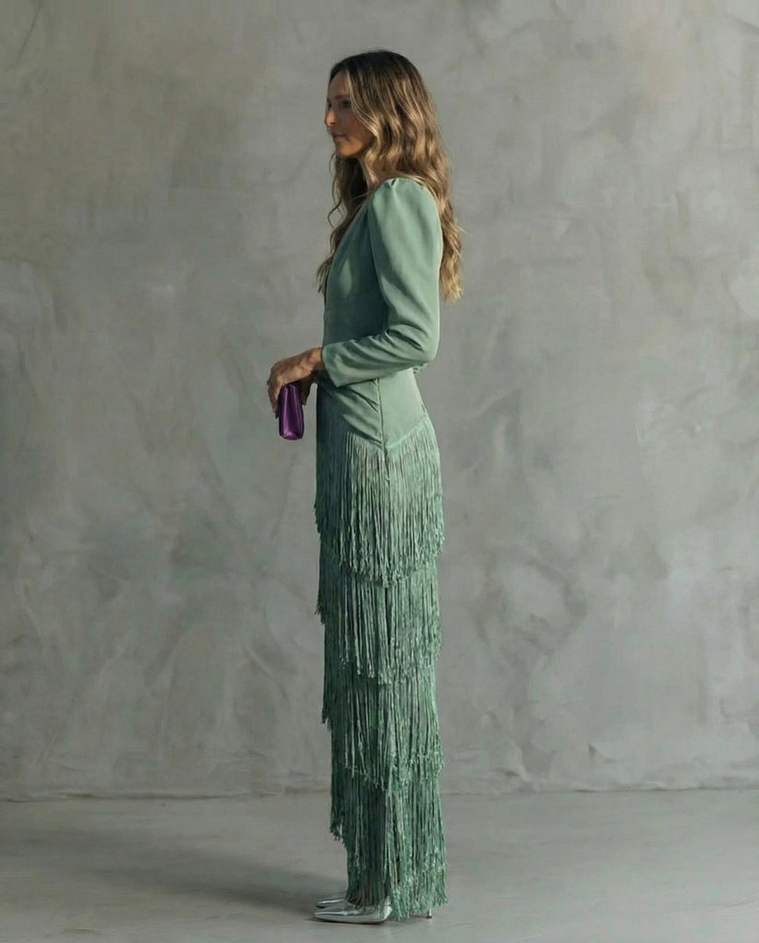 Clara | Schickes Kleid mit Fransenärmeln