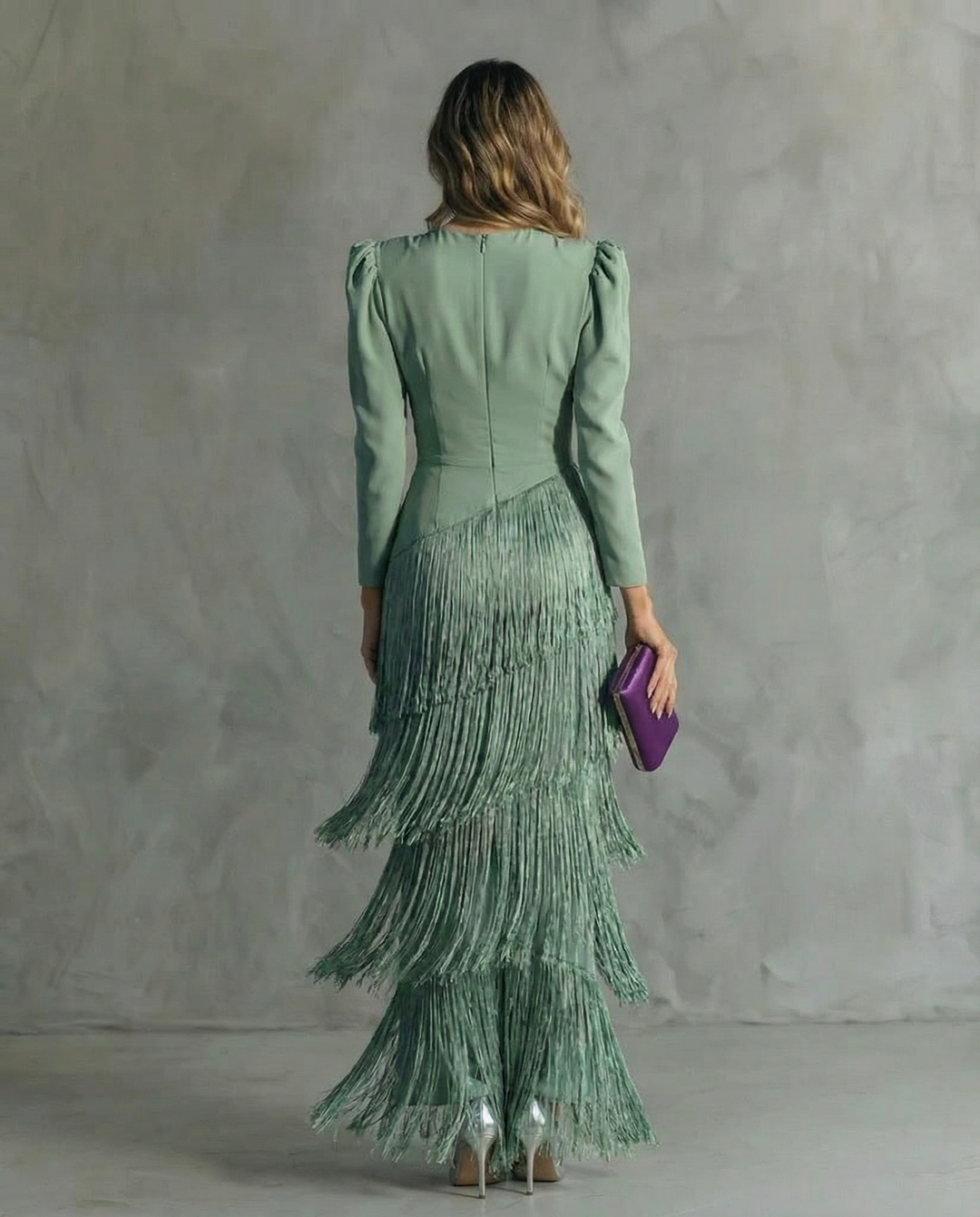 Clara | Schickes Kleid mit Fransenärmeln