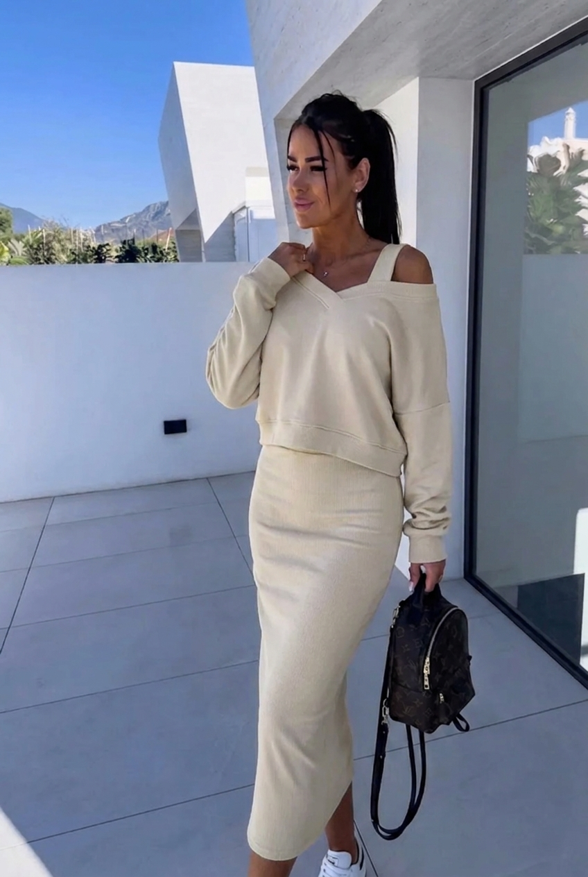 Andrea™ - Lässiges Sweatshirt und Kleid Set