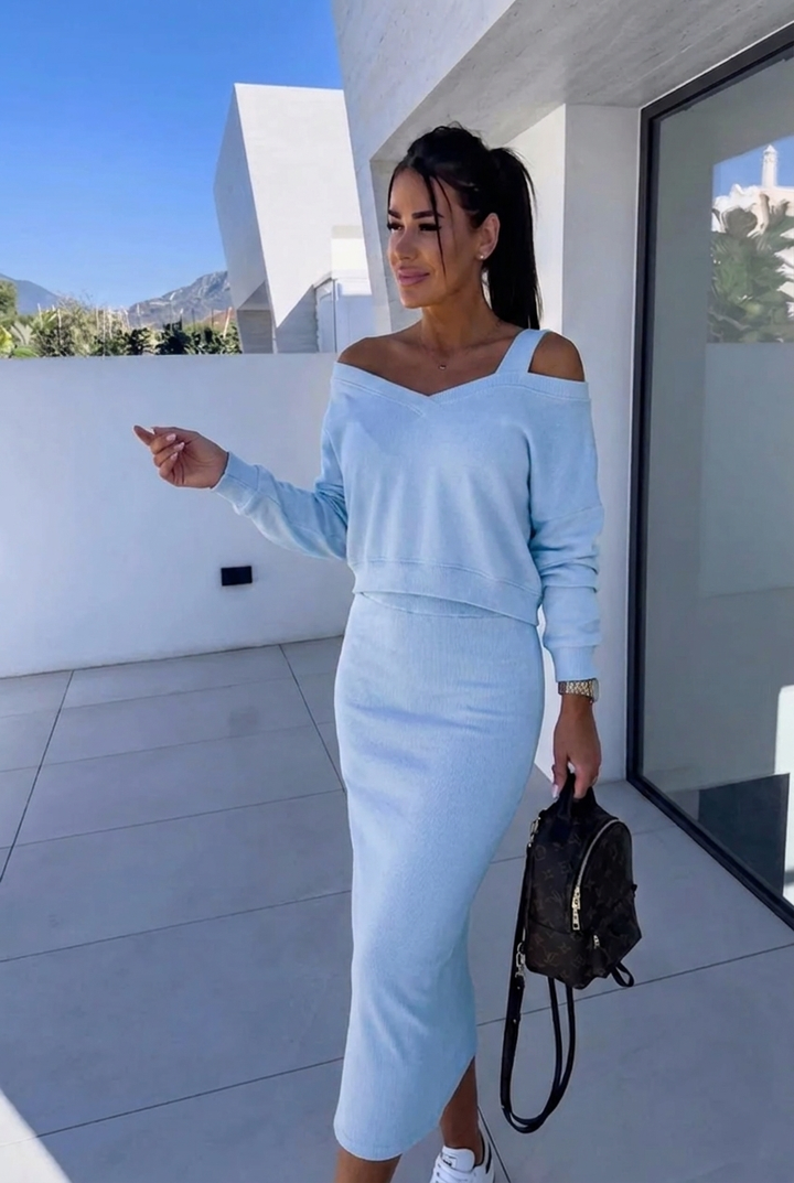 Andrea™ - Lässiges Sweatshirt und Kleid Set