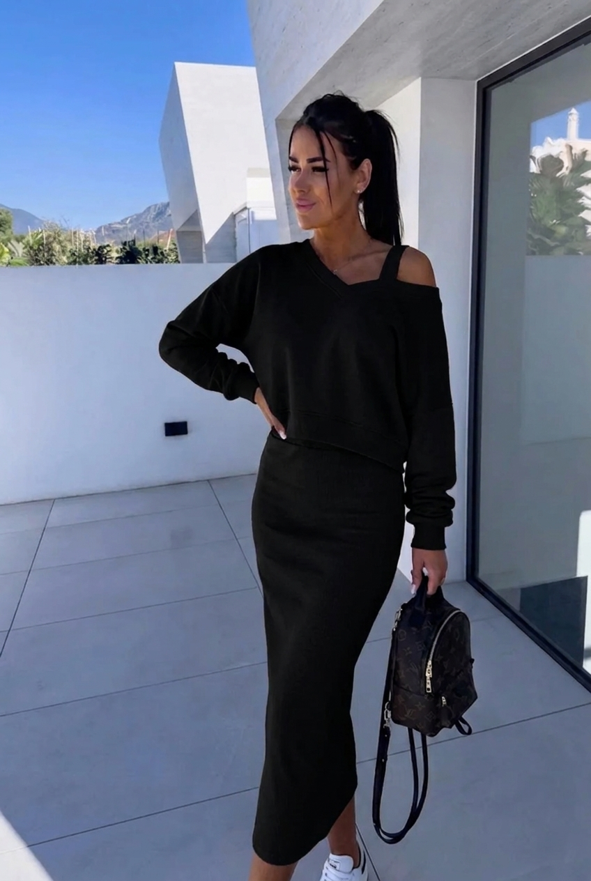 Andrea™ - Lässiges Sweatshirt und Kleid Set