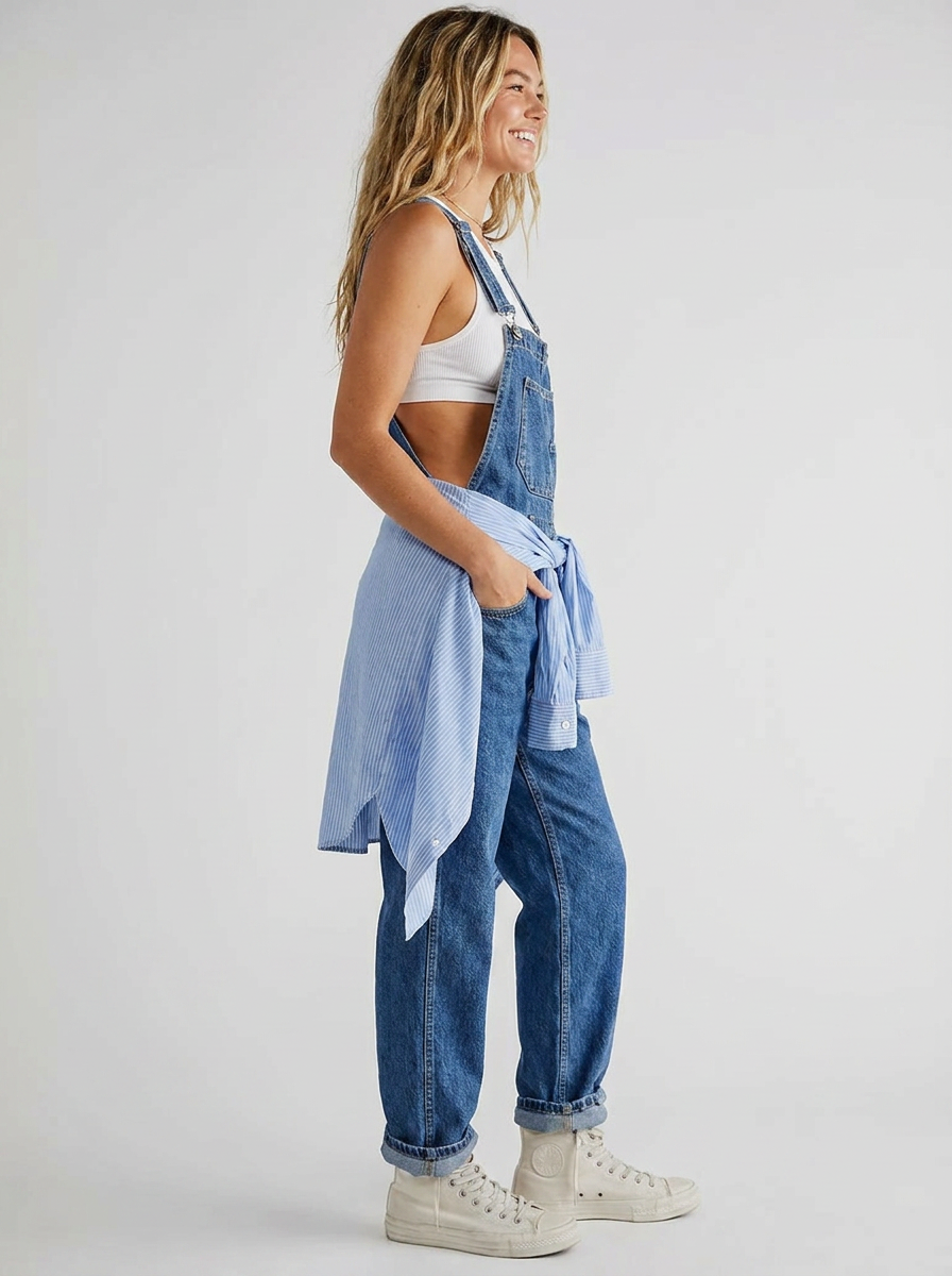 Solmira | Lässiger Denim-Jumpsuit mit Trägern