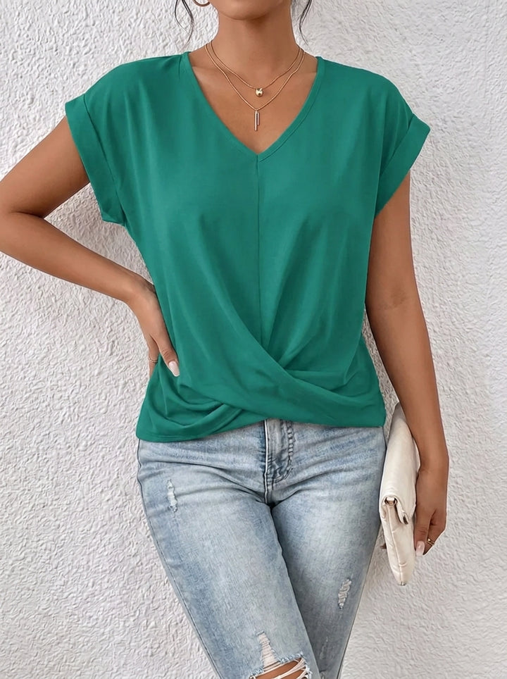 Sarah™ - Lässiges T-Shirt mit V-Ausschnitt