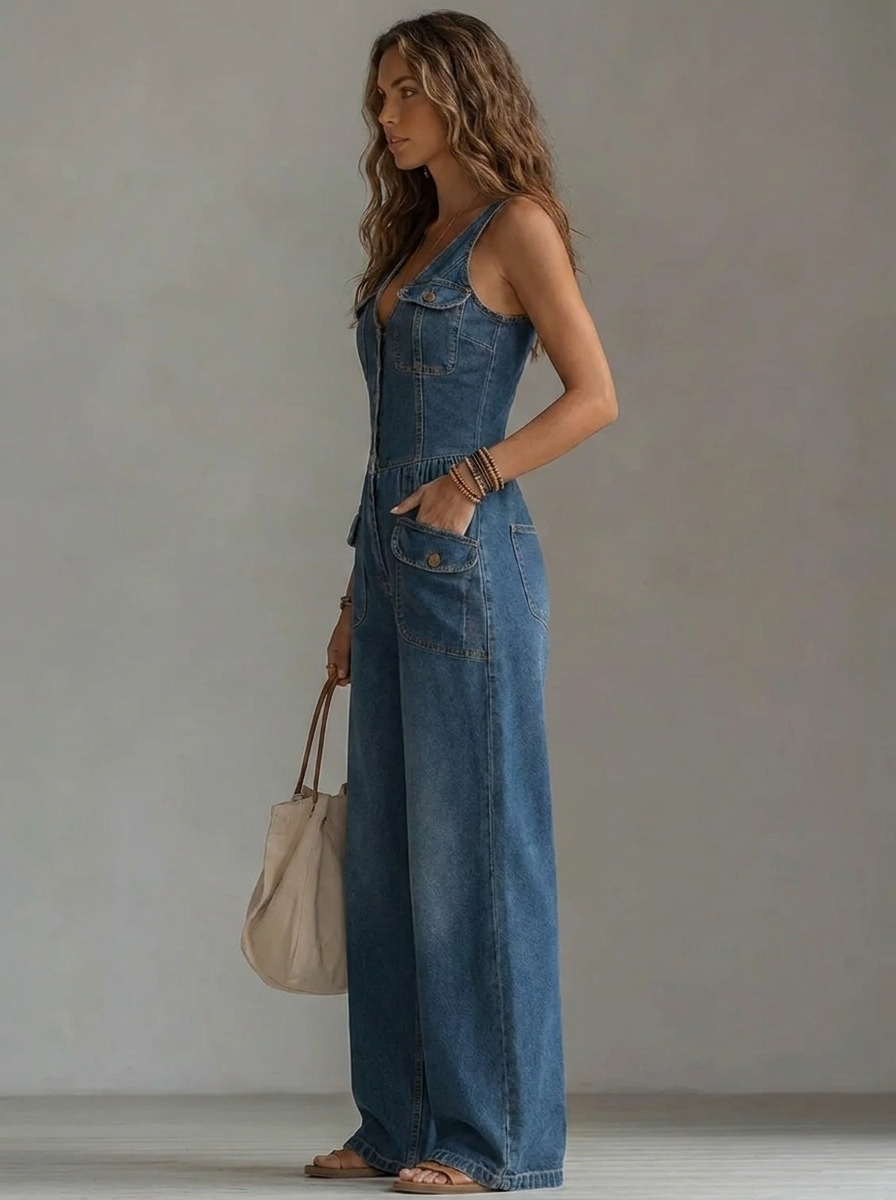 Lässiger Damen-Jumpsuit mit weiten Beinen