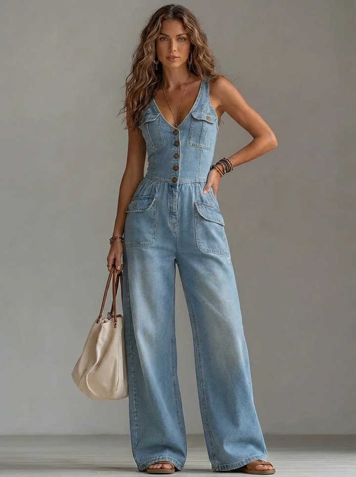 Lässiger Damen-Jumpsuit mit weiten Beinen