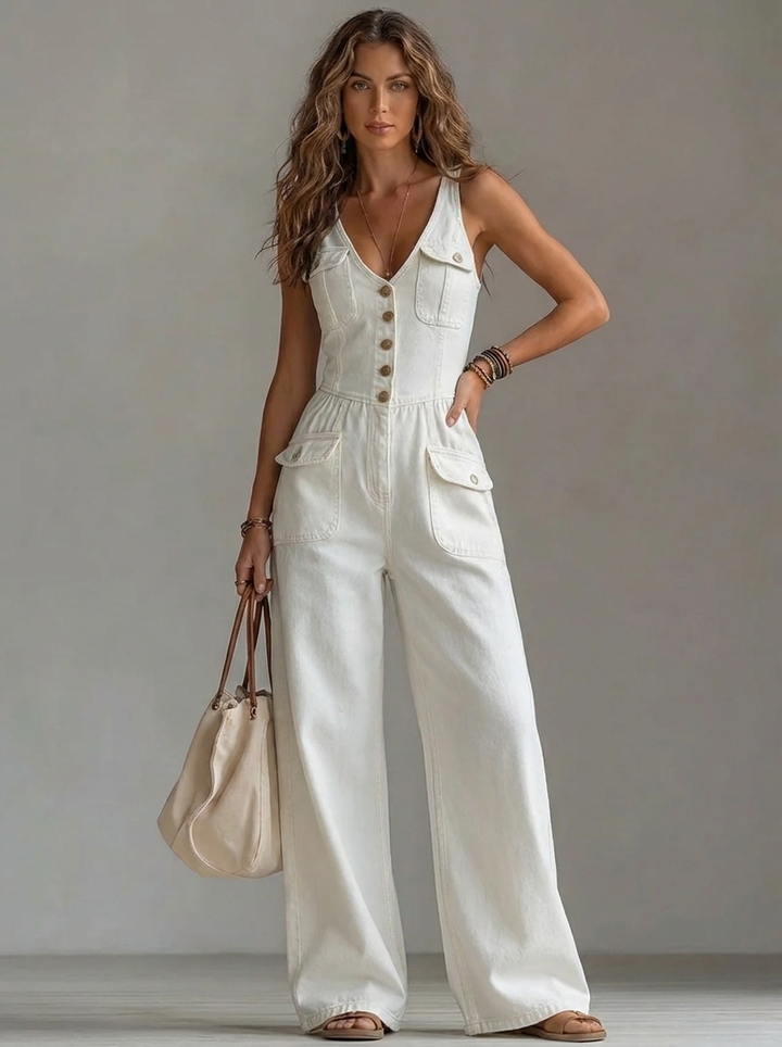 Lässiger Damen-Jumpsuit mit weiten Beinen