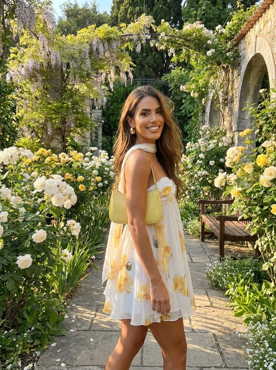 Arabella™ - Floral Chiffon Mini Kleid