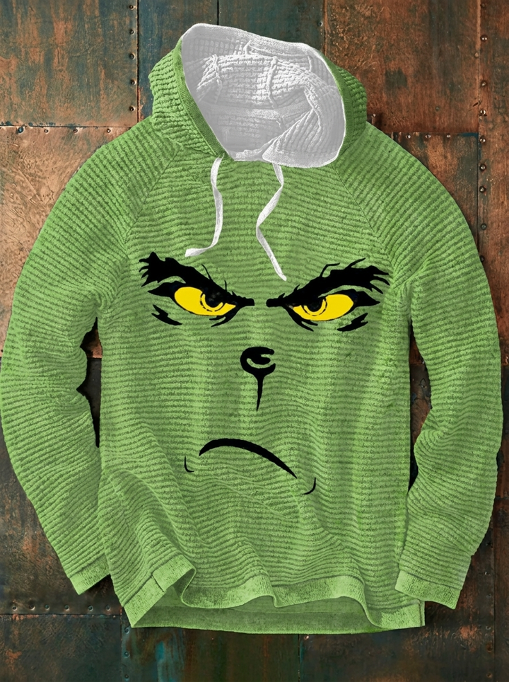 Lustiger klassischer Weihnachtscharakter-Druck Freizeit-Hoodie für Herren