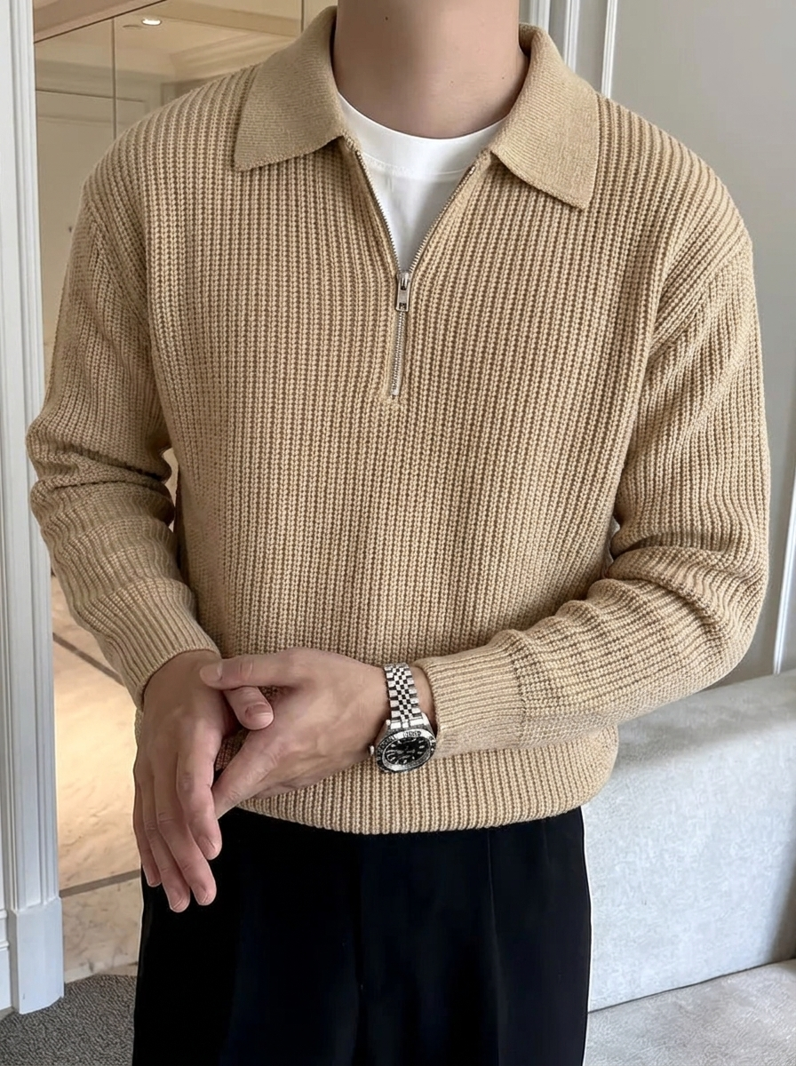 Brit & Boho™️ | Ethan Maglione con zip classico