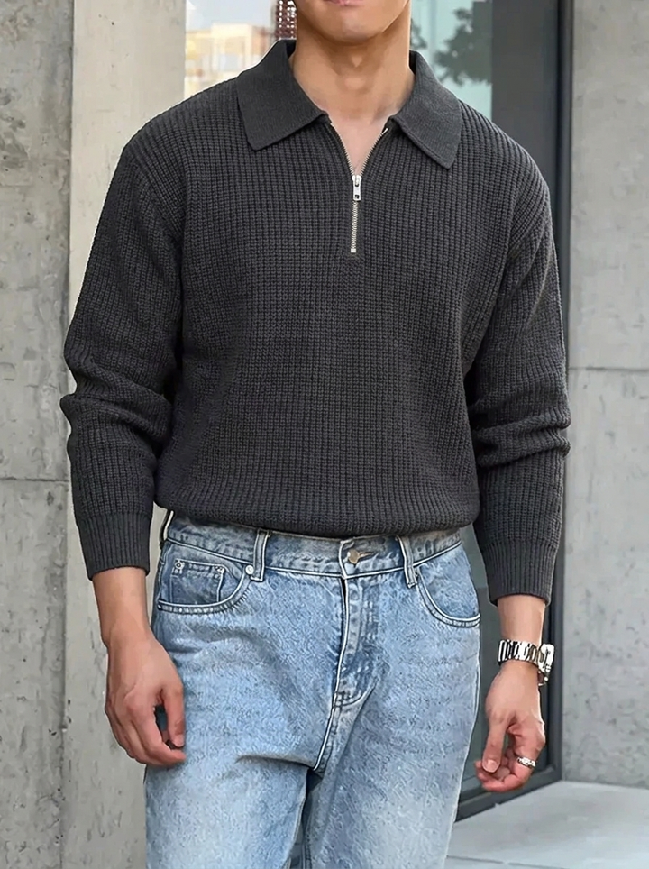 Brit & Boho™️ | Ethan Maglione con zip classico