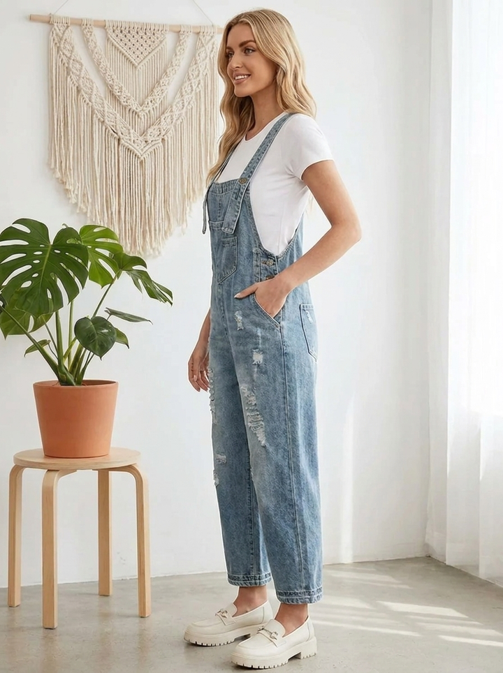 Aurevia | Women's dungarees with pockets and buttons