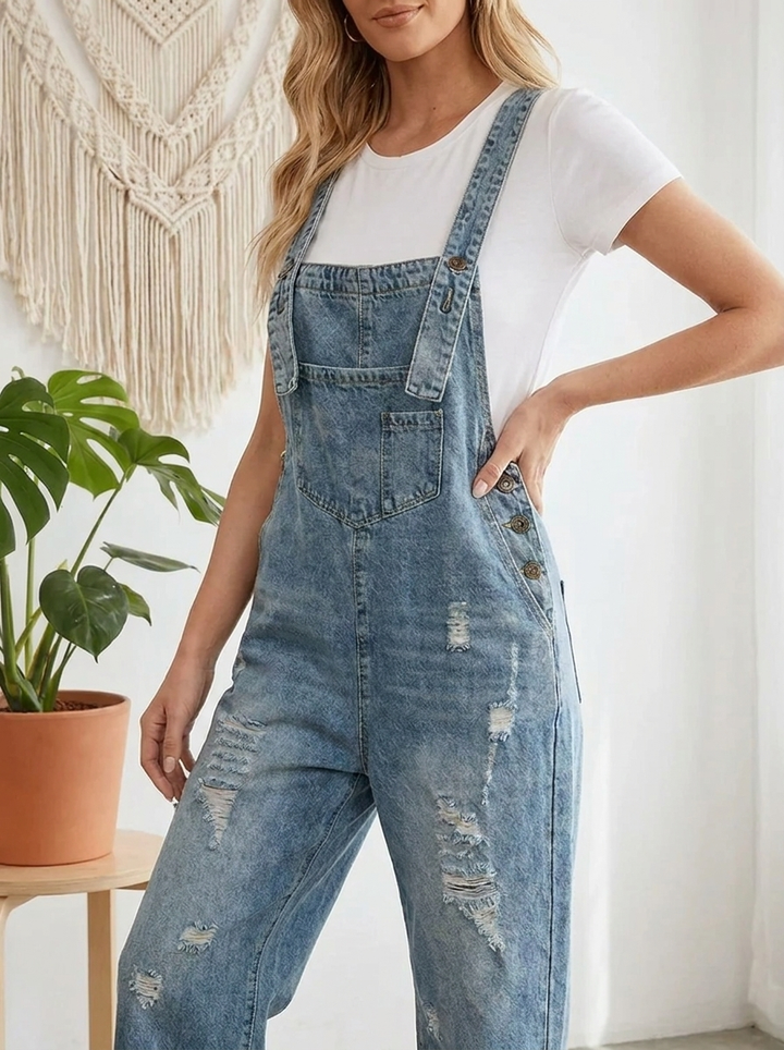 Aurevia | Women's dungarees with pockets and buttons