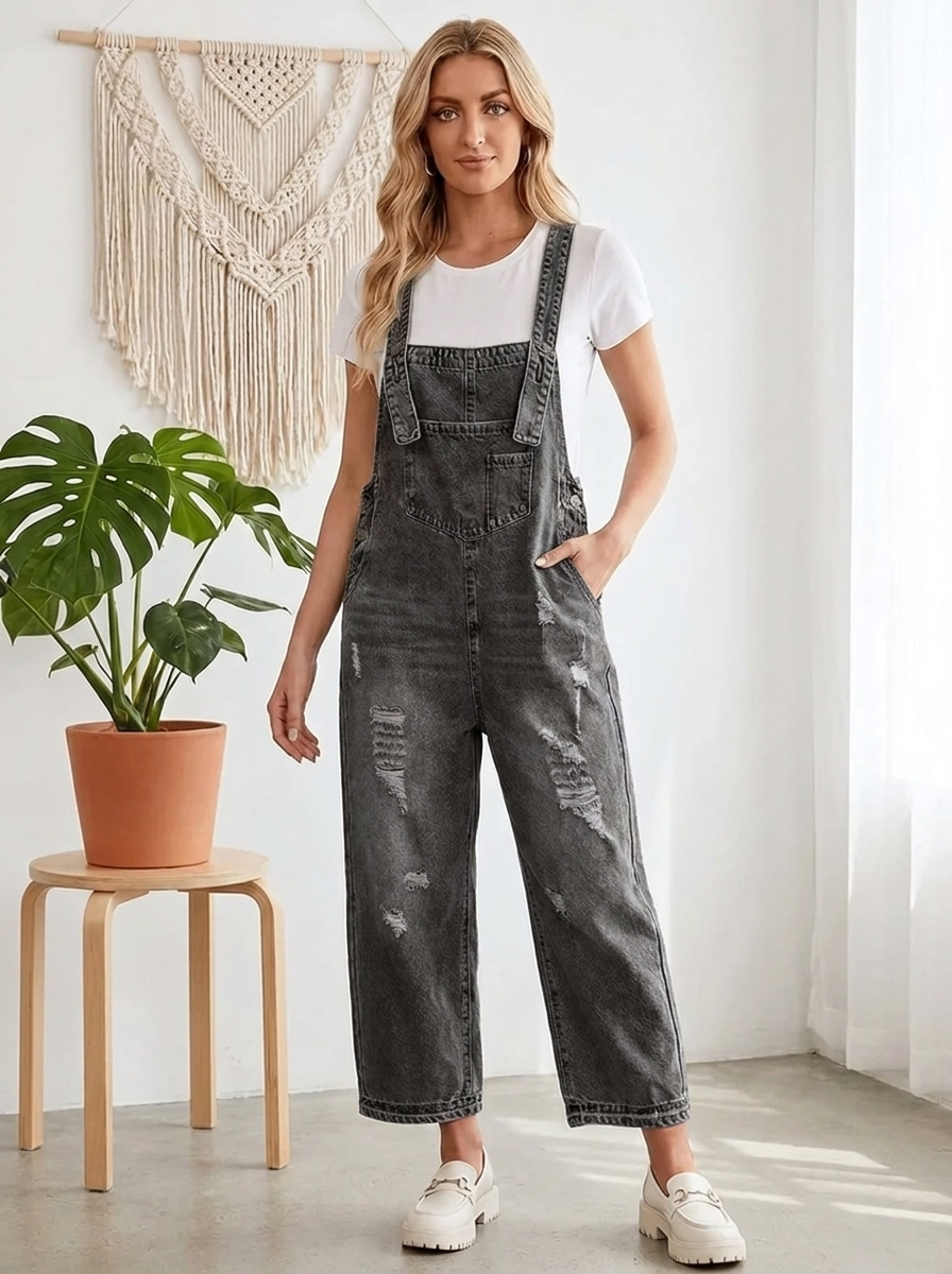 Aurevia | Women's dungarees with pockets and buttons
