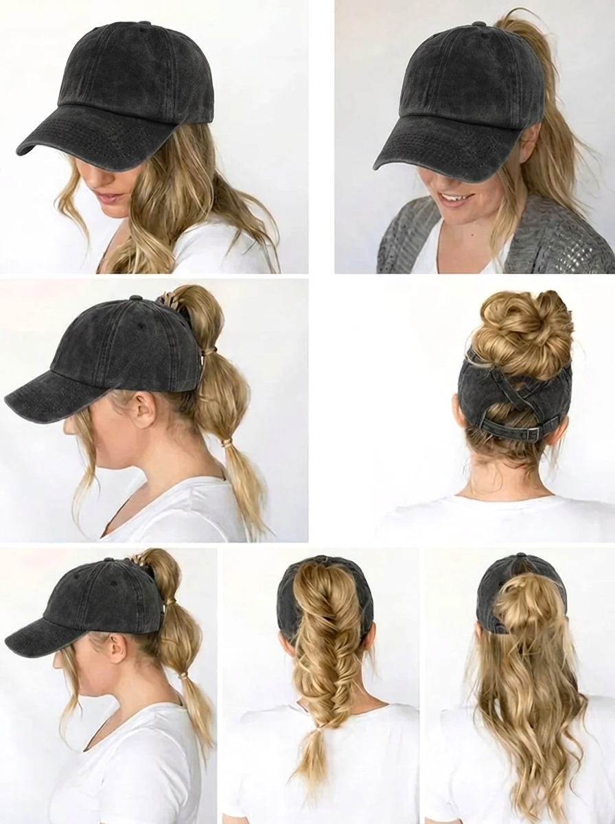 Cappellino da baseball a coda di cavallo con protezione UV