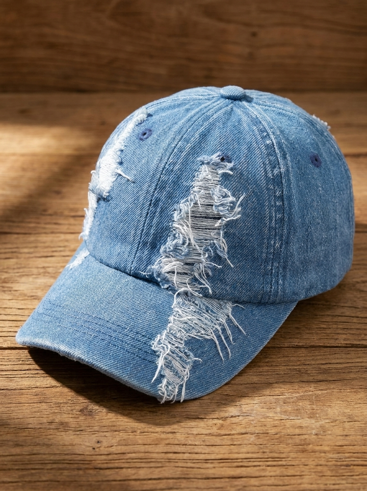 Denim-aurinkohattu säädettävällä remmillä