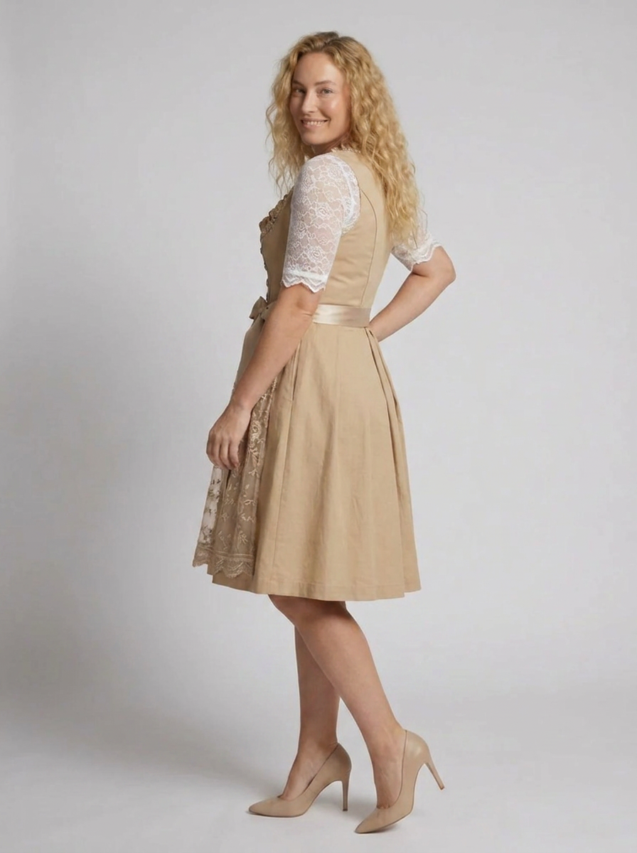 Dirndl Kleid für Frauen mit Schnürung und Taschen