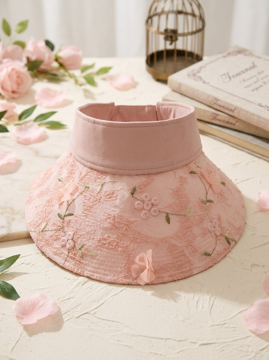 Faltbarer Strohhut mit Blumenakzent und UV-Schutz