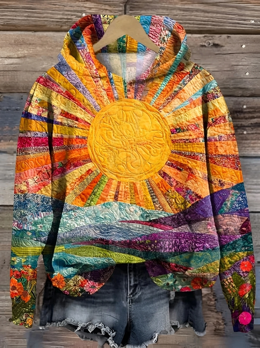 Clara - Felpa colorata con cappuccio e motivo dell'alba