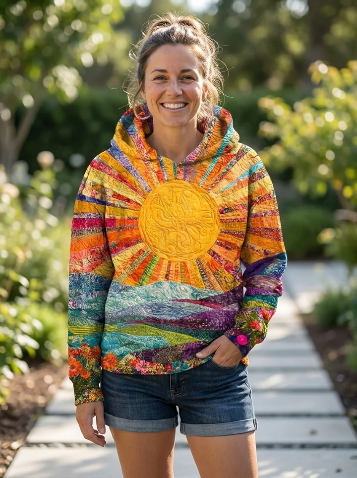 Clara - Felpa colorata con cappuccio e motivo dell'alba