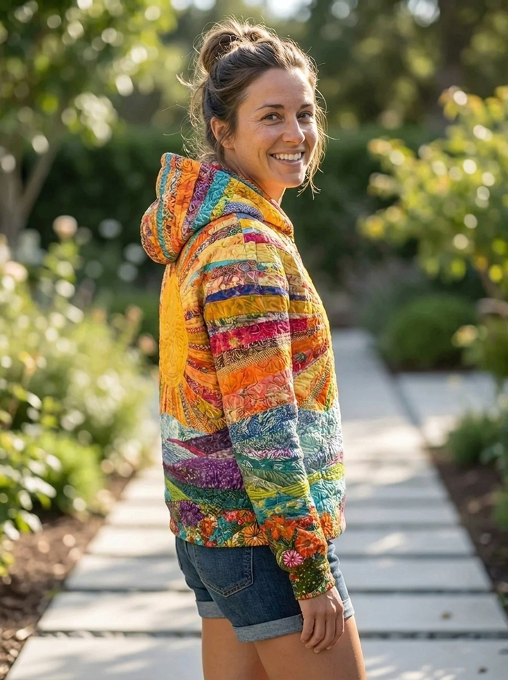 Clara - Felpa colorata con cappuccio e motivo dell'alba