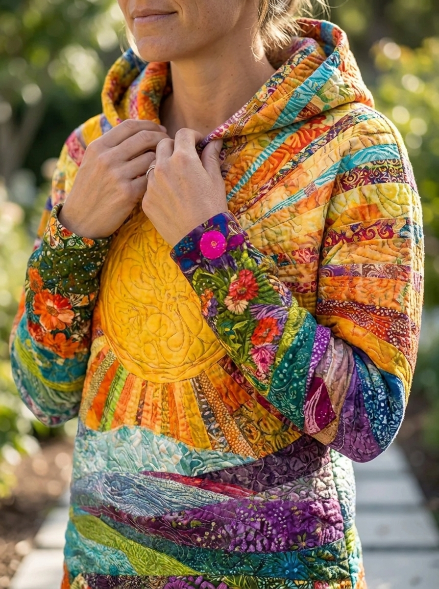Clara - Felpa colorata con cappuccio e motivo dell'alba
