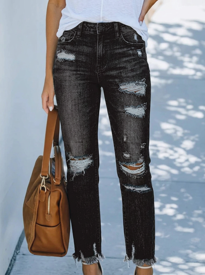 Retro kurze gerade Jeans für Frauen