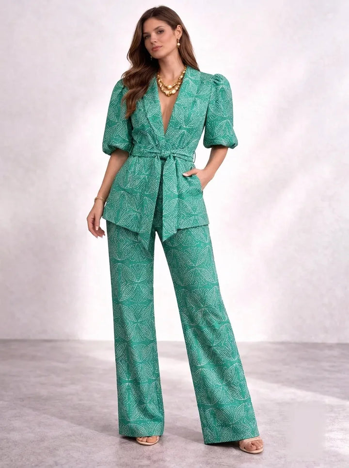 Damen Zweiteiliges Set mit Bindegürtel