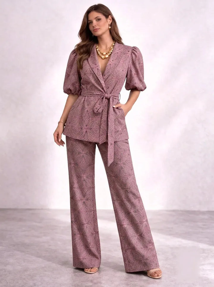 Damen Zweiteiliges Set mit Bindegürtel