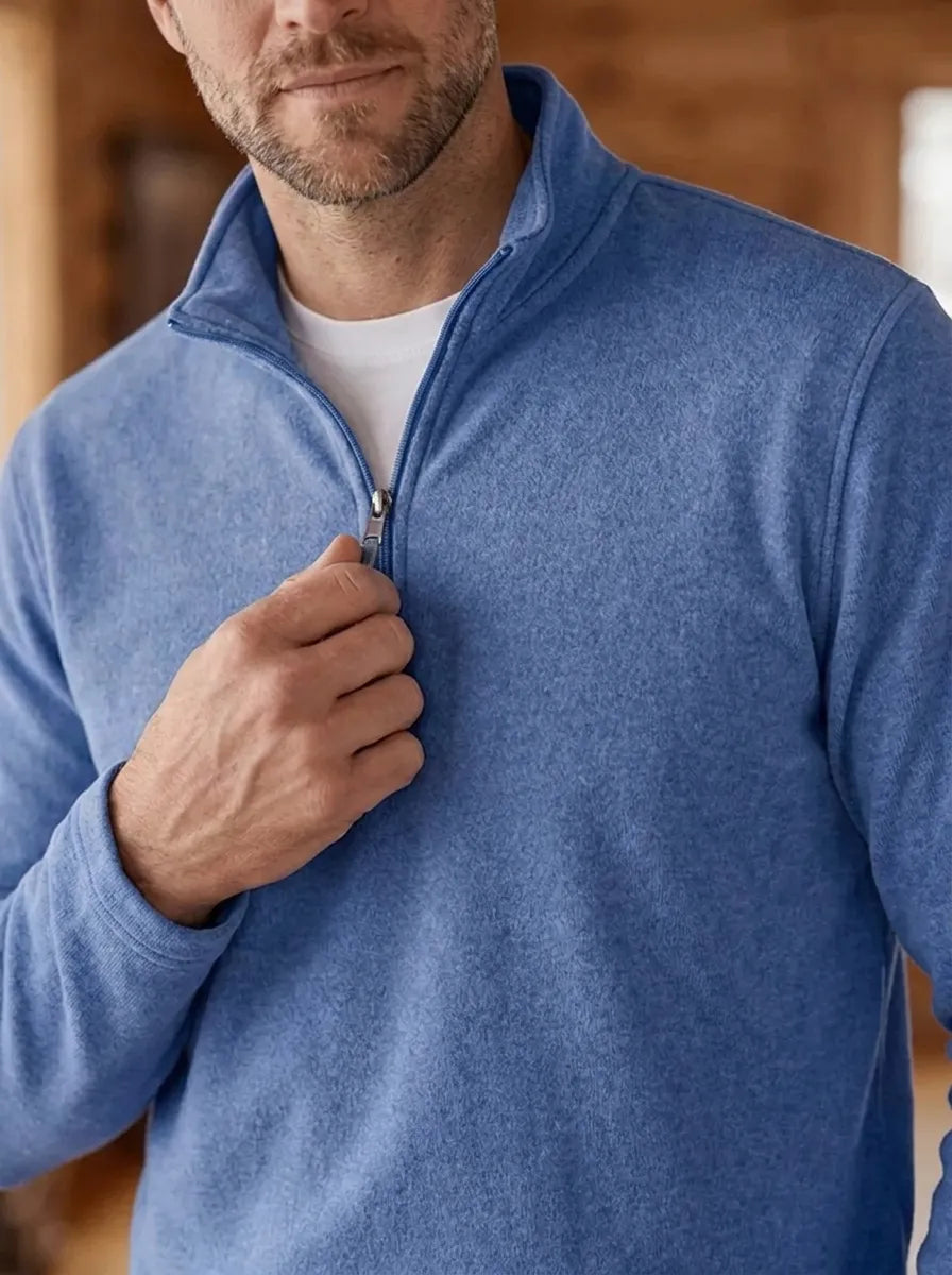 MARK | Feinstrick-Pullover für Herren mit Viertel-Reißverschluss