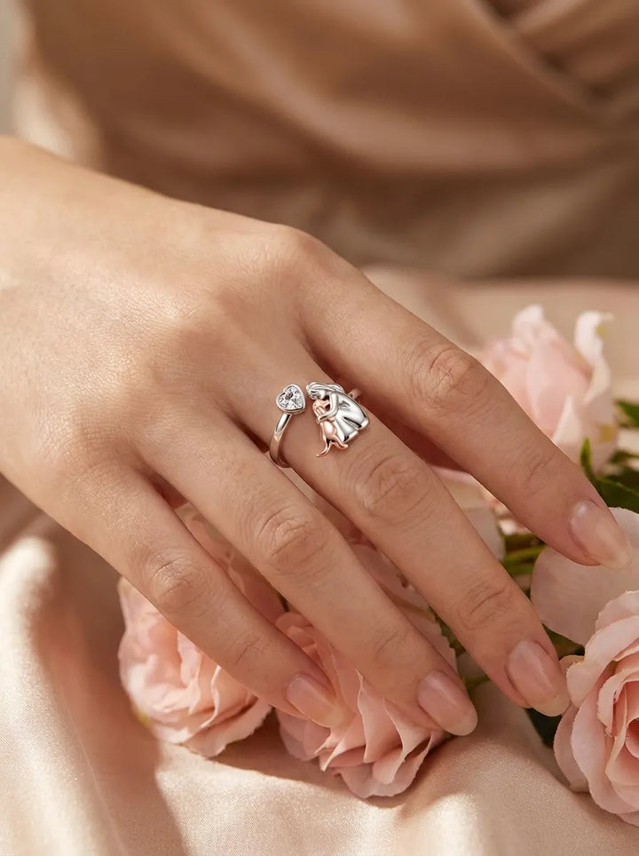 Anne™ - Ring mit Hundemotiv (Rosa)