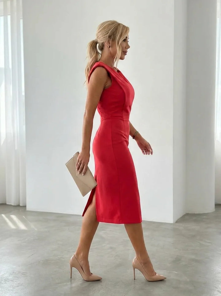 Schickes und Raffiniertes Midi-Kleid mit Formellem Krawatten-Detail