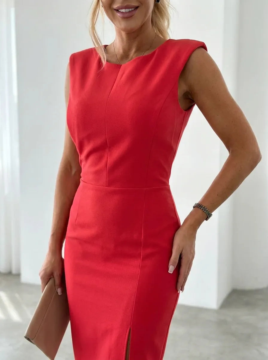 Schickes und Raffiniertes Midi-Kleid mit Formellem Krawatten-Detail