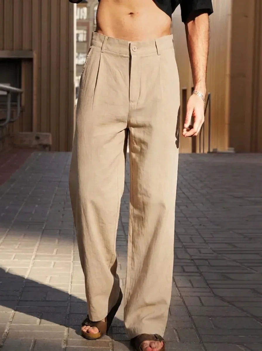 Malik - Weite Leinenhose