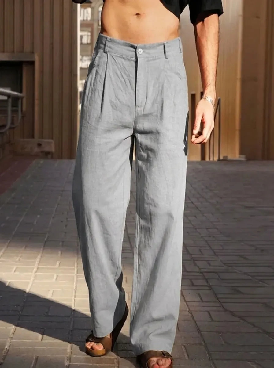Malik - Weite Leinenhose