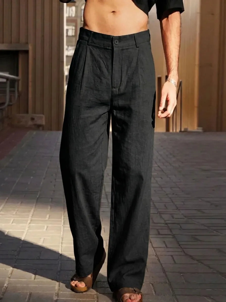 Malik - Weite Leinenhose