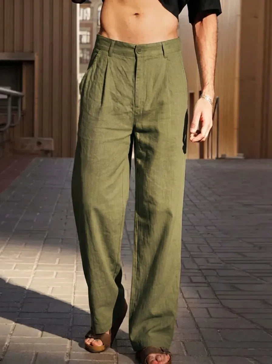 Malik - Weite Leinenhose