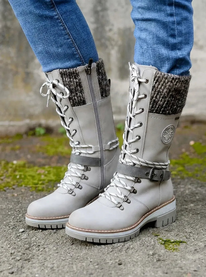 FrostLuxe™ - Wasserdichte Schnürstiefel in Wadenlänge