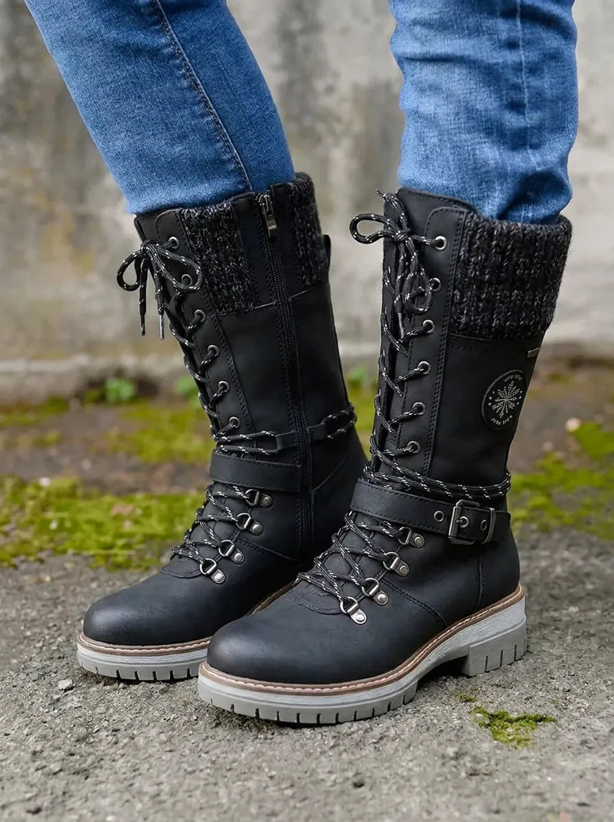 FrostLuxe™ - Wasserdichte Schnürstiefel in Wadenlänge